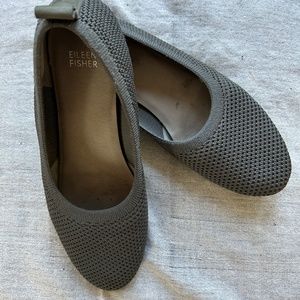 Eileen Fisher Mesh Knit Ballet Flat - Grey Sz 8.5